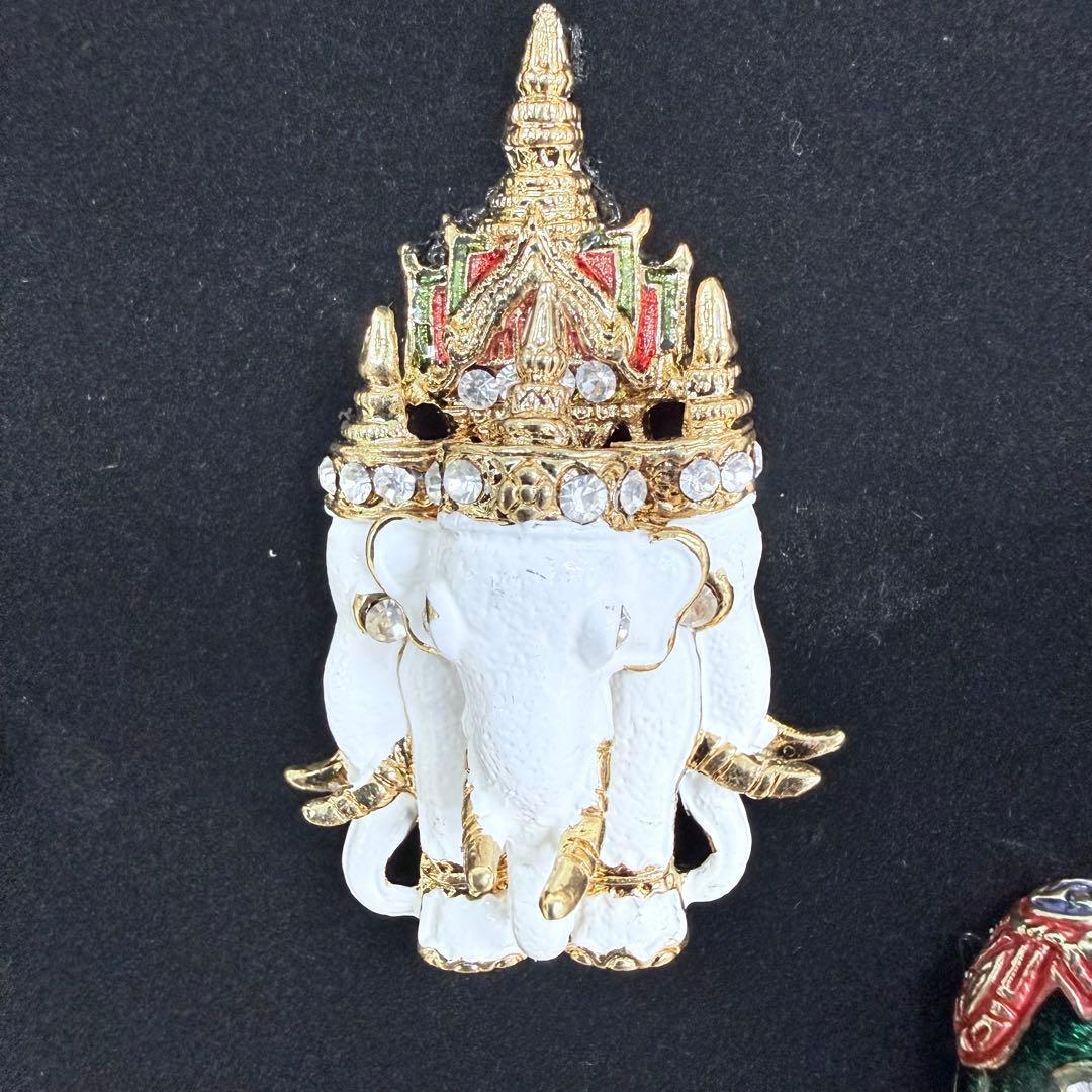 インド 象の装飾セット 額縁入り オブジェ 5体セット