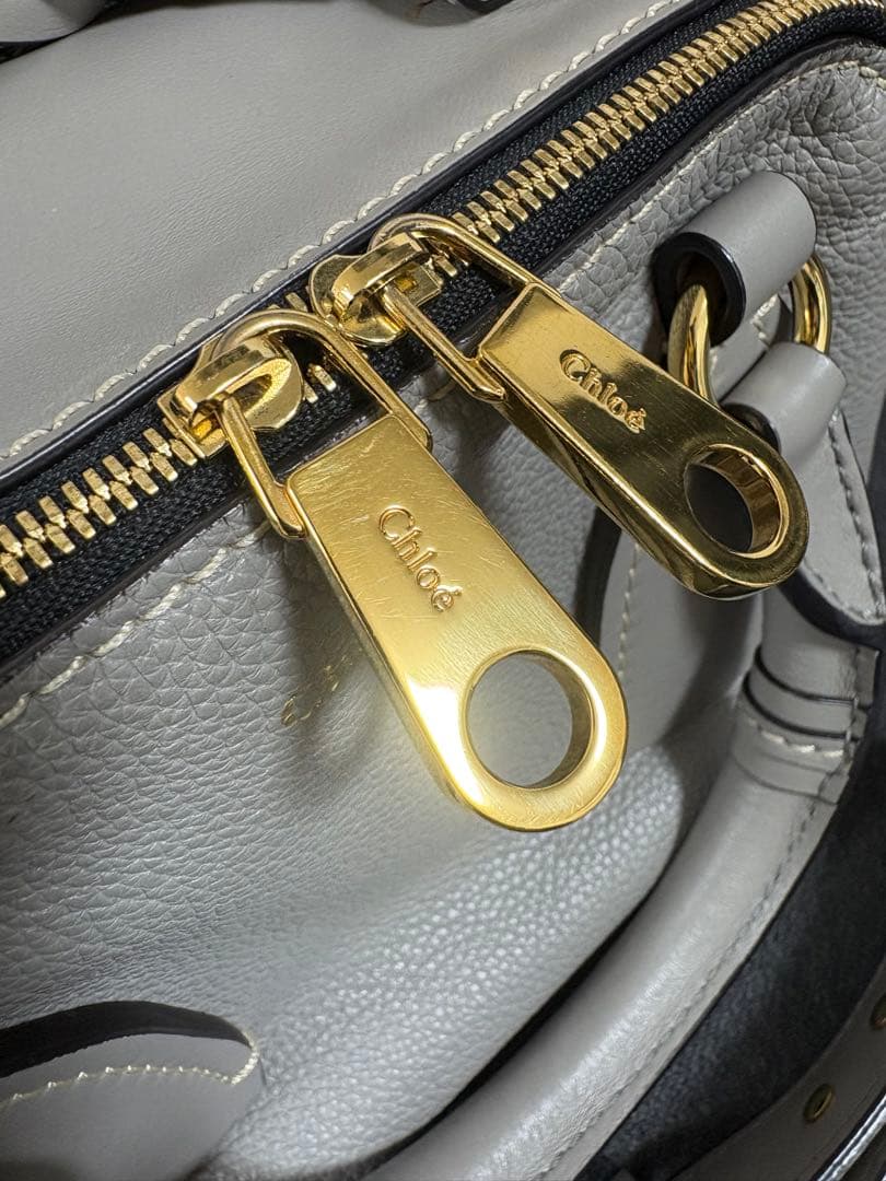 Chloé ダリア グレー レザー ショルダーバッグ