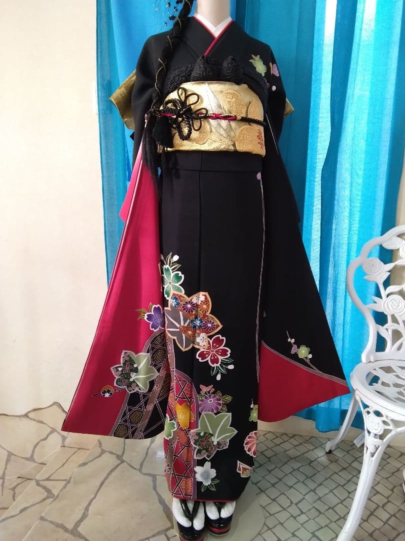 振袖フルセット、正絹振袖成人式、重ね衿、帯揚げ帯締め、西陣袋帯、長襦袢