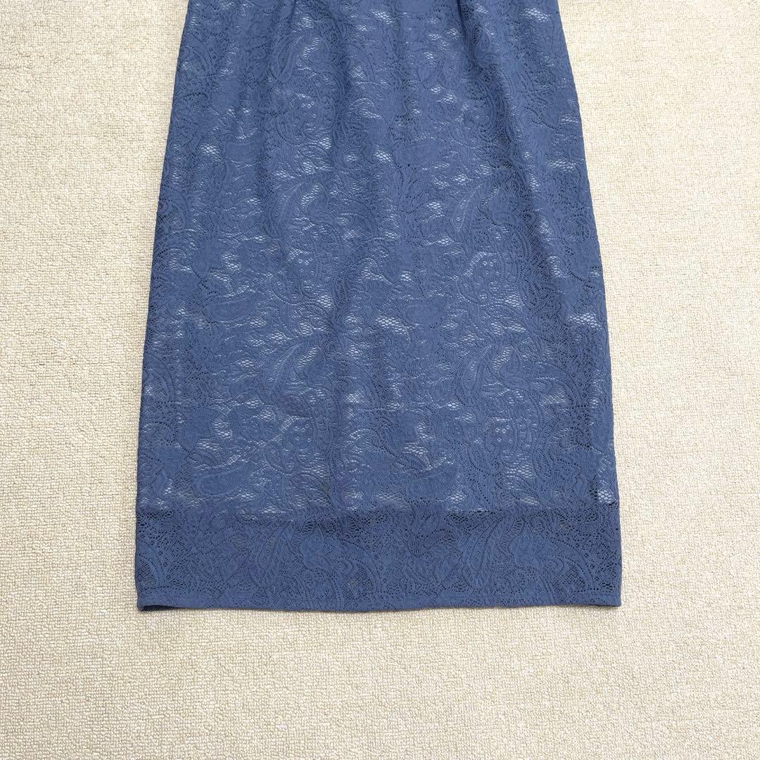 【大きいサイズ】エメ　ペイズリー柄レース袖付きタイトパーティードレス　XL