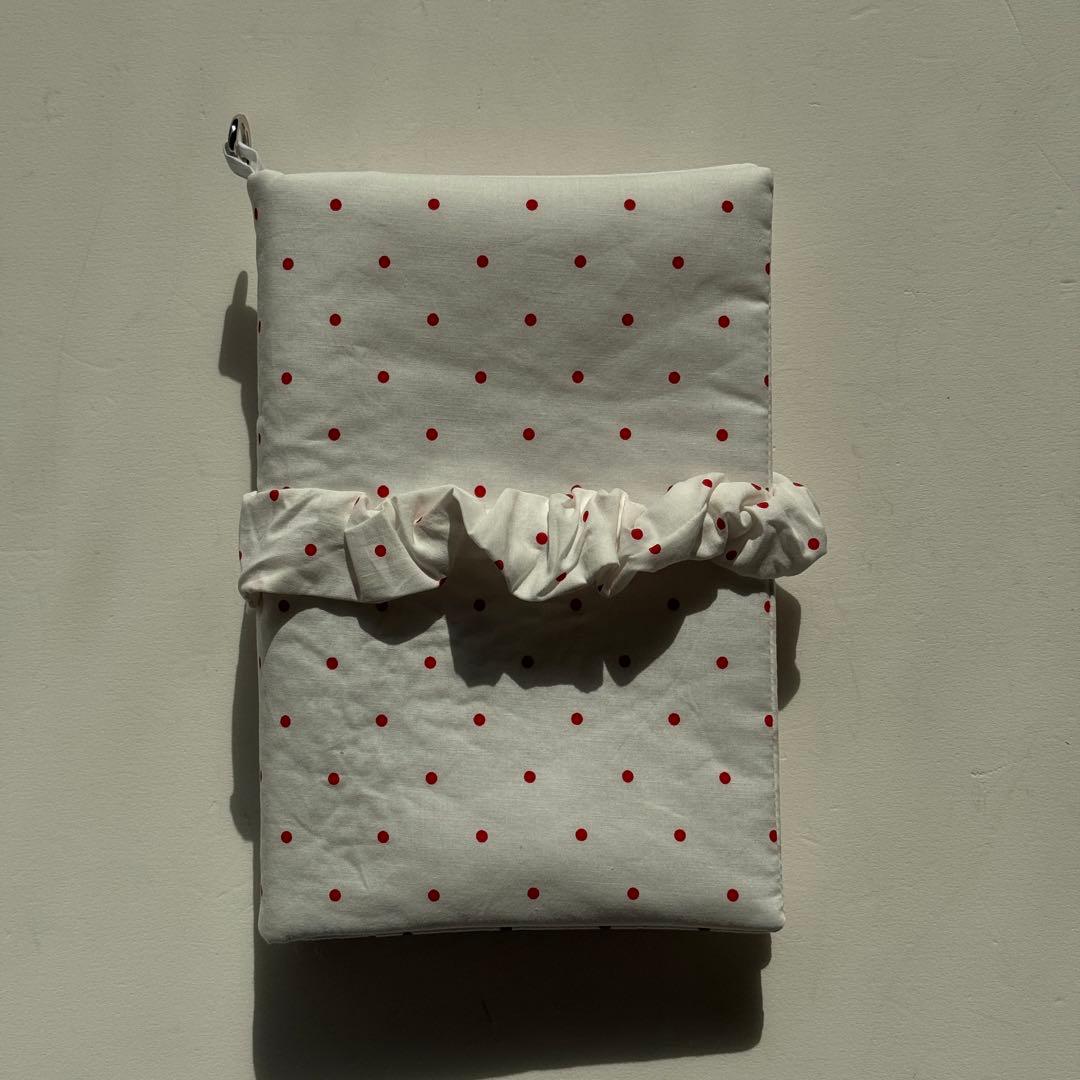 バインダーカバー　赤ドット　A6 韓国　貯金