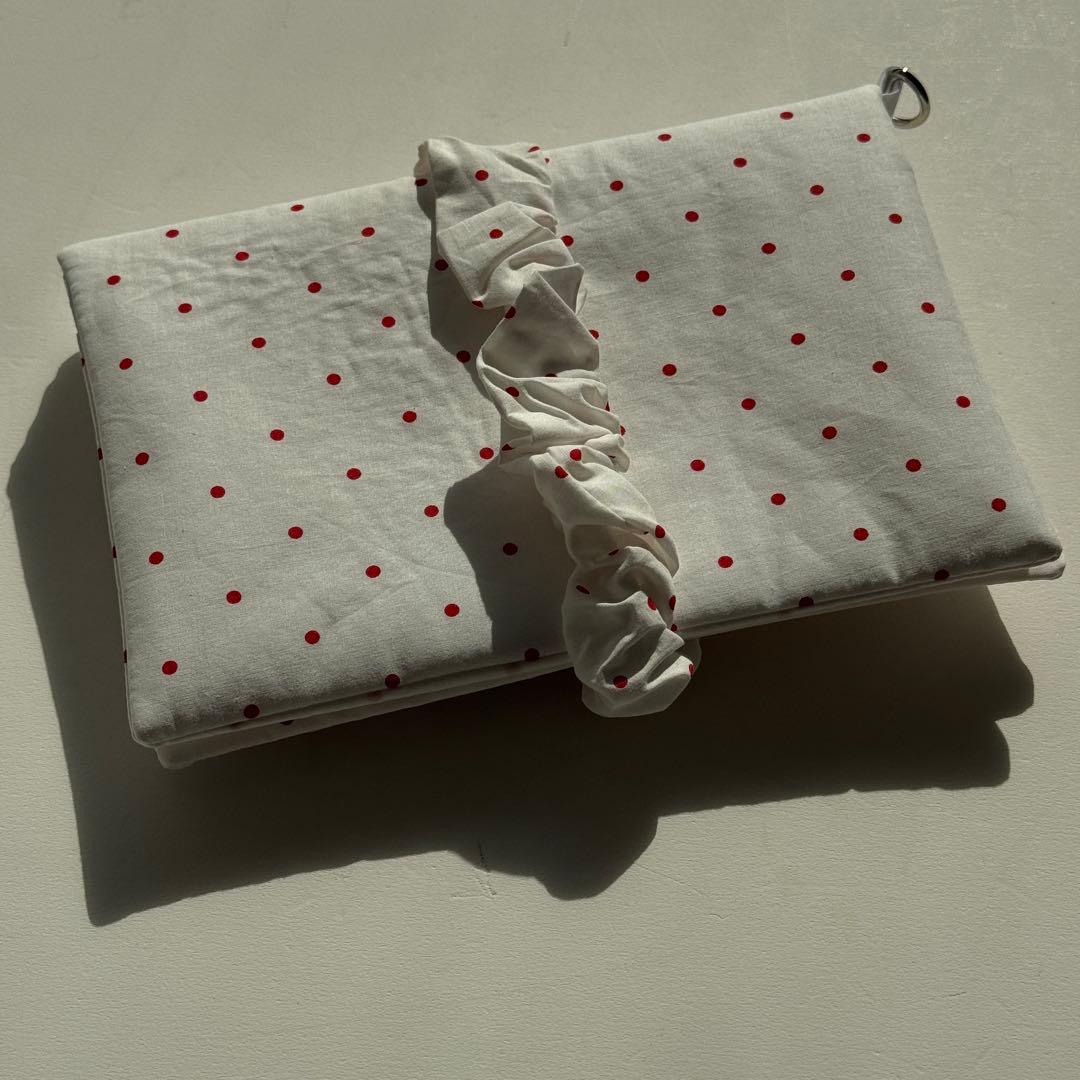 バインダーカバー　赤ドット　A6 韓国　貯金