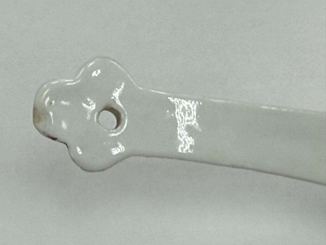 中国　清時代　胭脂紅釉山水紋レンゲ　アンティーク　送料込み250914