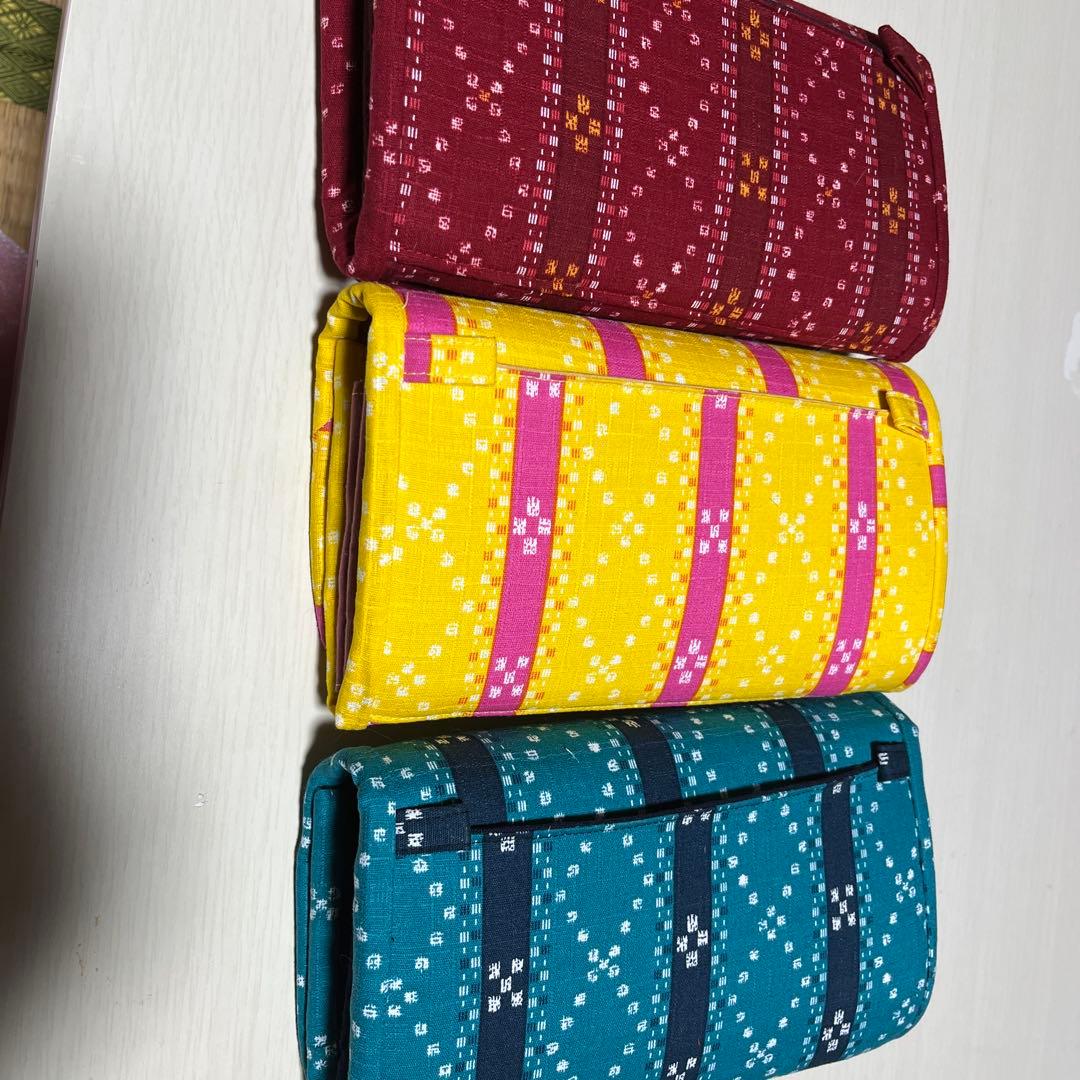 ミンサー柄やりくり　長財布　3点