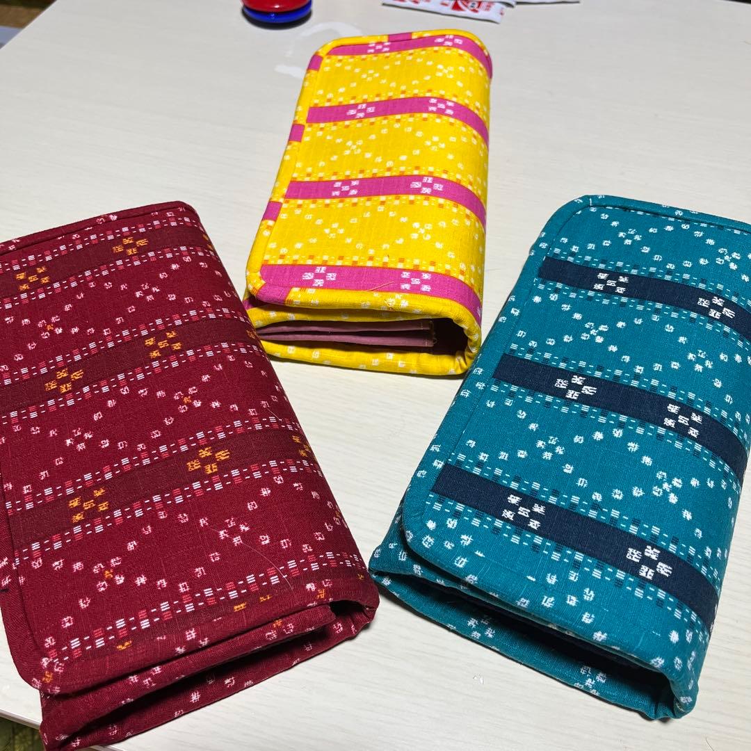 ミンサー柄やりくり　長財布　3点