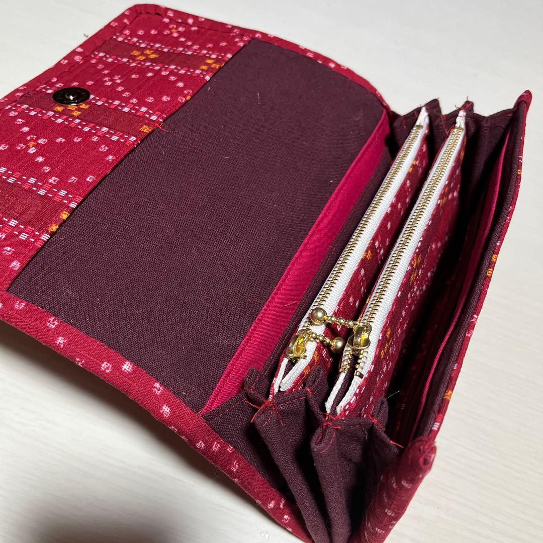 ミンサー柄やりくり　長財布　3点