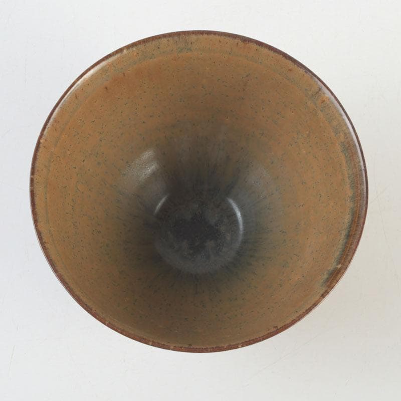 茶道具　飴釉　天目茶碗　仕覆付　裏千家十五代鵬雲斎極め箱　M　9785