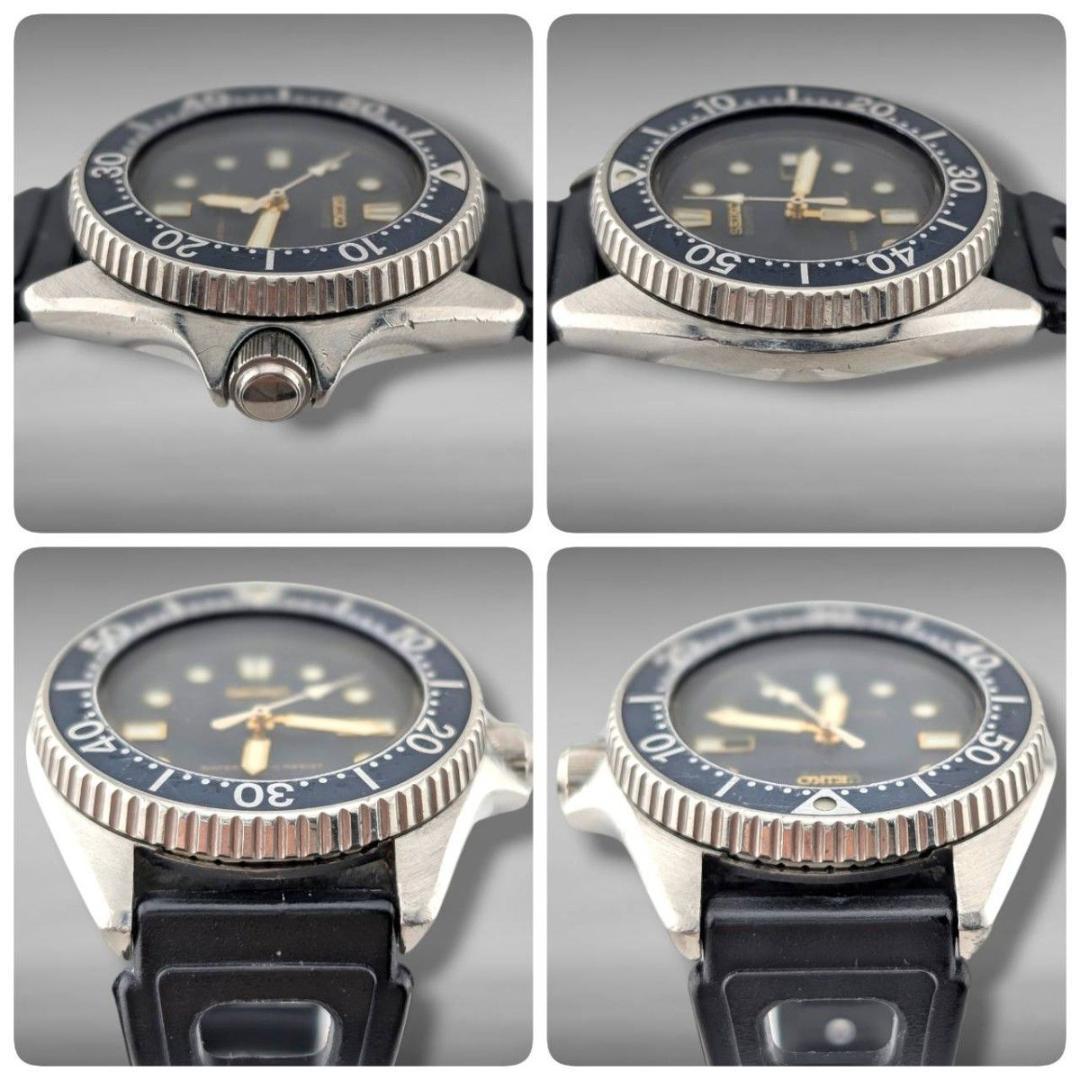 【新品電池・稼働】セイコー ダイバー ボーイズ ネイビー ねじ込み式リューズ