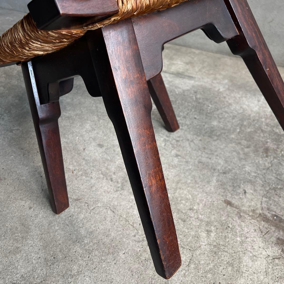 松本民芸家具 柳宗悦デザイン ビンテージ ラッシスツール ミズメ桜無垢材 太蘭草