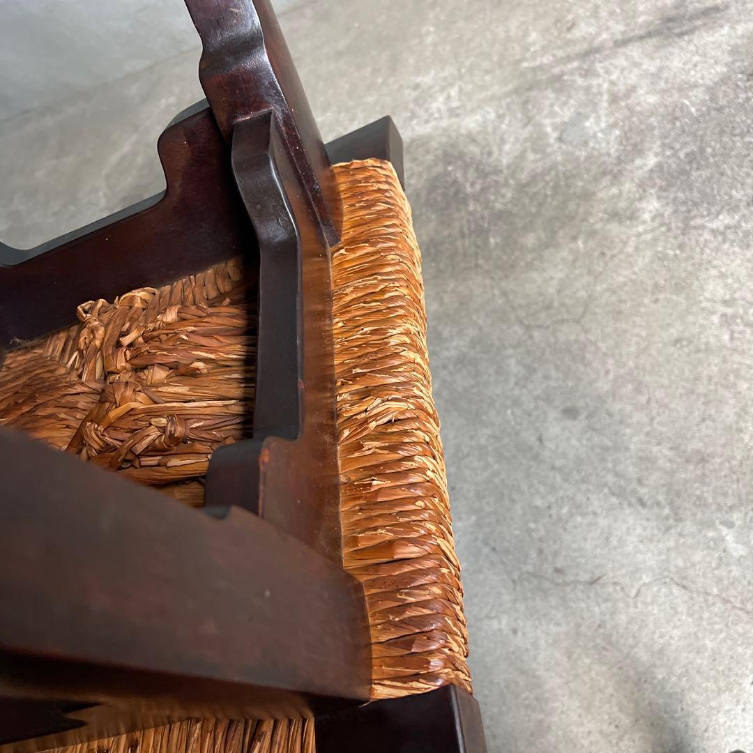 松本民芸家具 柳宗悦デザイン ビンテージ ラッシスツール ミズメ桜無垢材 太蘭草