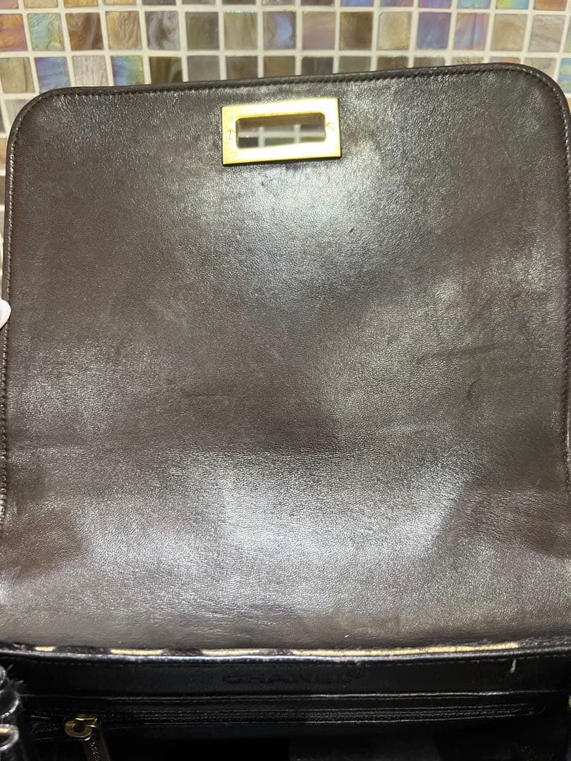 CHANELシャネル　ゴールドと黒のヒョウ柄　ショルダーバッグ　希少