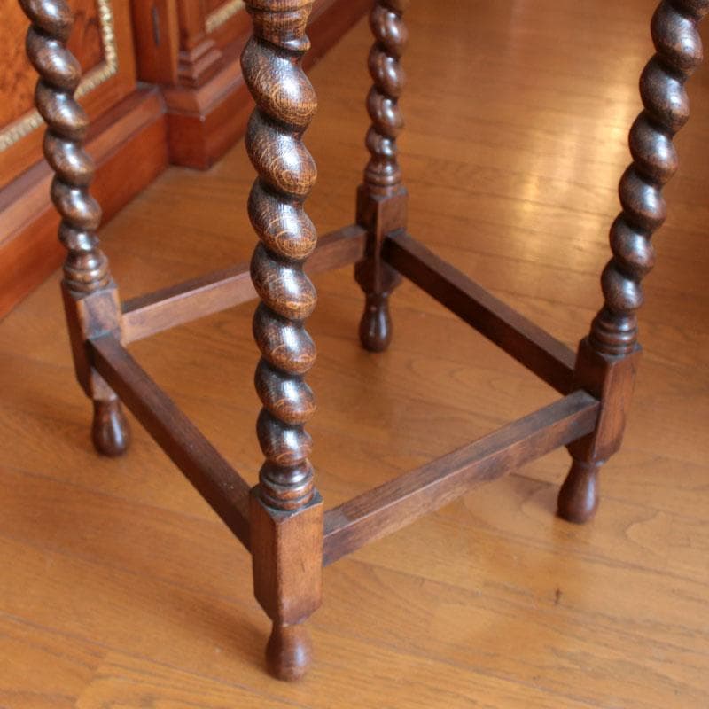 丸型サイドテーブル Φ52cm 木製 花台 ツイストレッグ 627-021