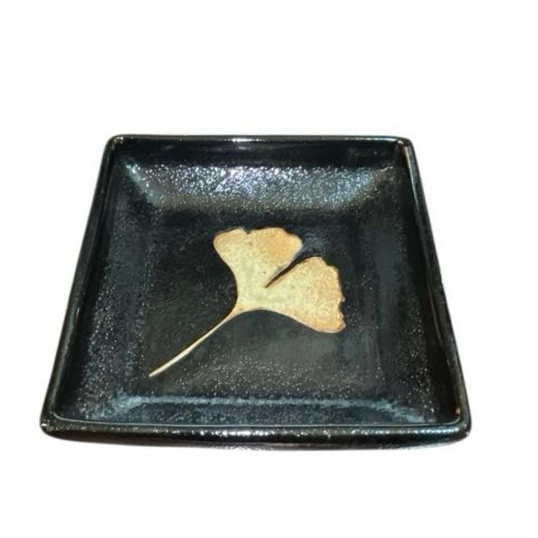 十三代 中里太郎右衛門陶房 唐津焼 角皿 2枚セット イチョウ 松 共箱付