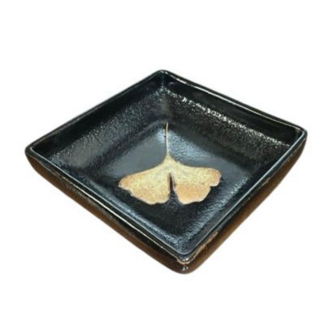 十三代 中里太郎右衛門陶房 唐津焼 角皿 2枚セット イチョウ 松 共箱付