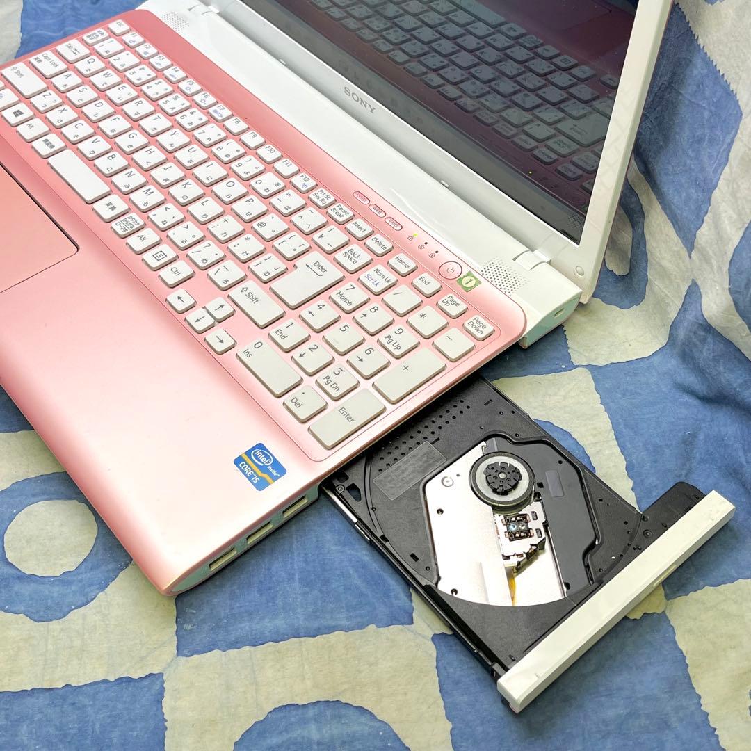 人気VAIO✨SSDで快適☆i5☆可愛いピンク♡ブルーレイ&カメラ付！Win11