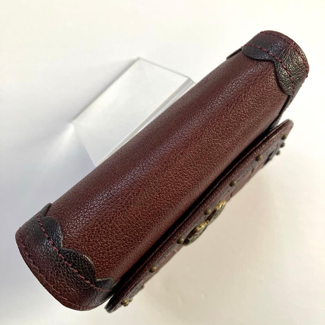 【極美品】 アナスイ ANNA SUI 牛革 折り畳み 財布 パスケース 口金