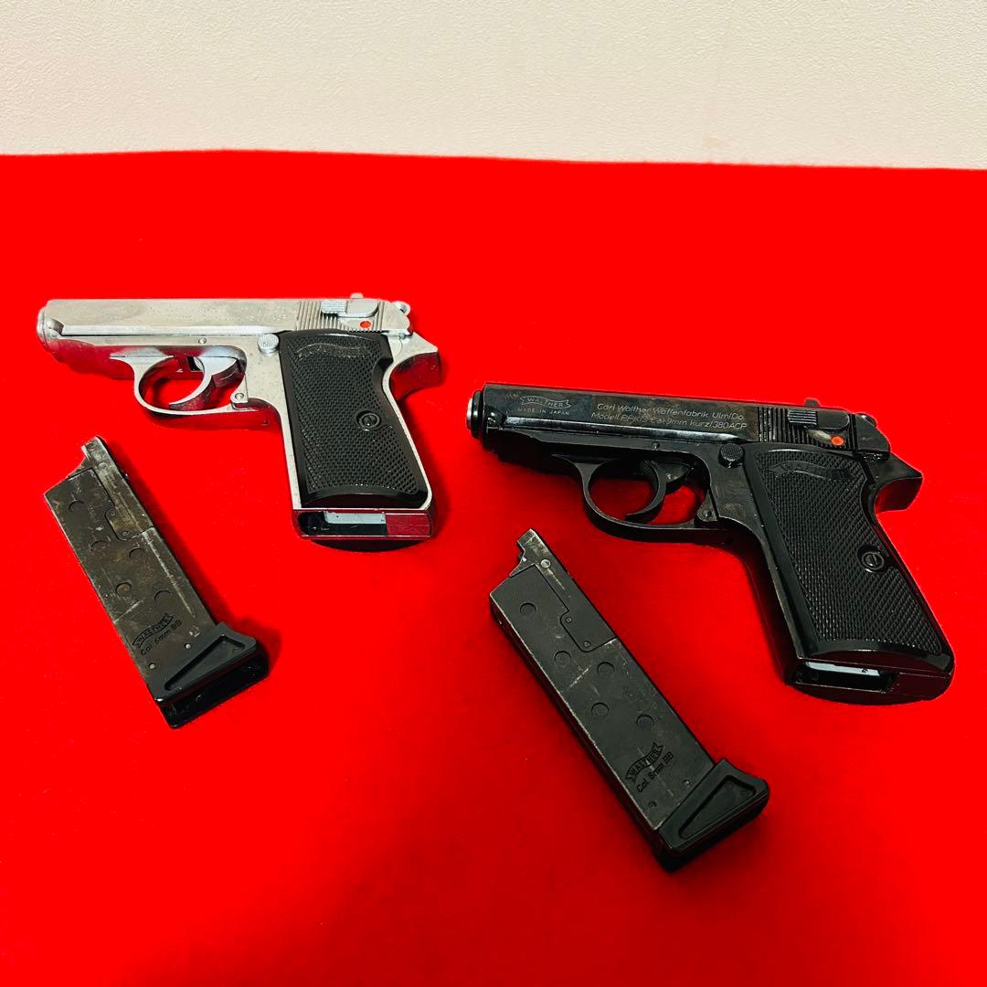 マルゼン　ワルサーPPK/S 2丁セット　ブラック　シルバー　ブラックメタル