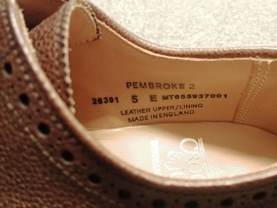 着用数回 クロケット&ジョーンズ ウイングチップ ダークブラウン UK5