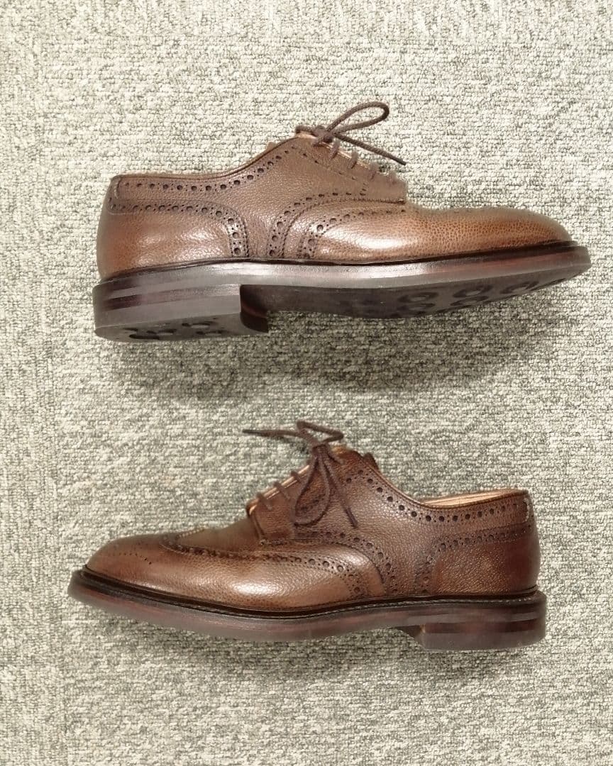 着用数回 クロケット&ジョーンズ ウイングチップ ダークブラウン UK5