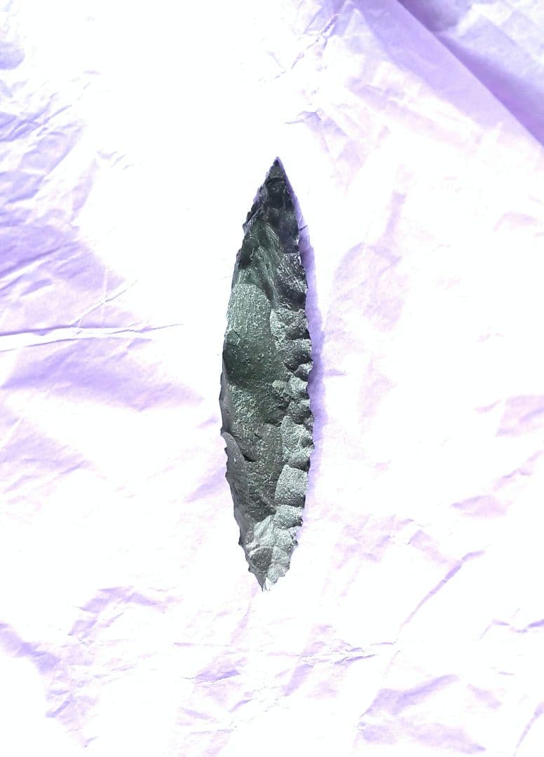 原始人 アイヌ 仕様 尖頭器 b 石器 模写　サヌカイト ポイント 槍