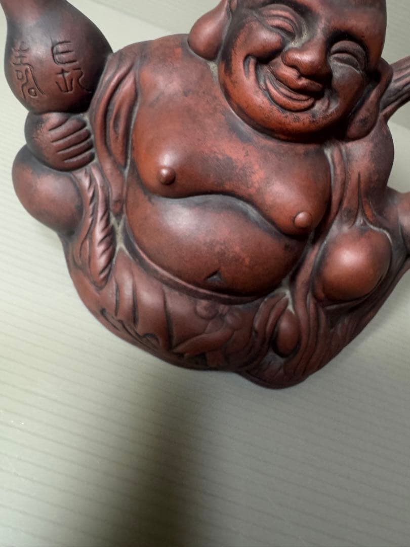 2095  七福神　布袋様　陶器　水差し　急須型　置物