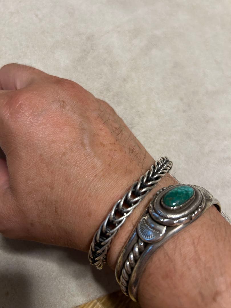 インディアンジュエリー　スティーブアルビソ　ダブルマネーチェーンブレスレット