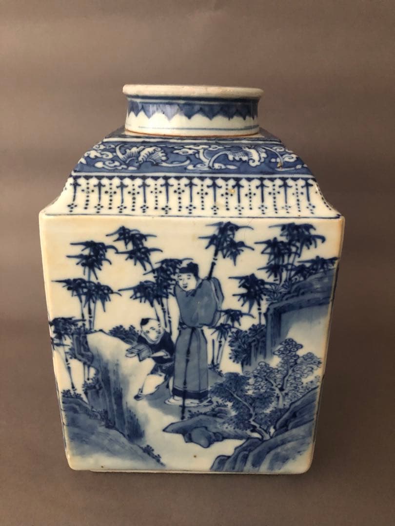 中国骨董古美術　青花茶壺　宣徳年製　アンティーク