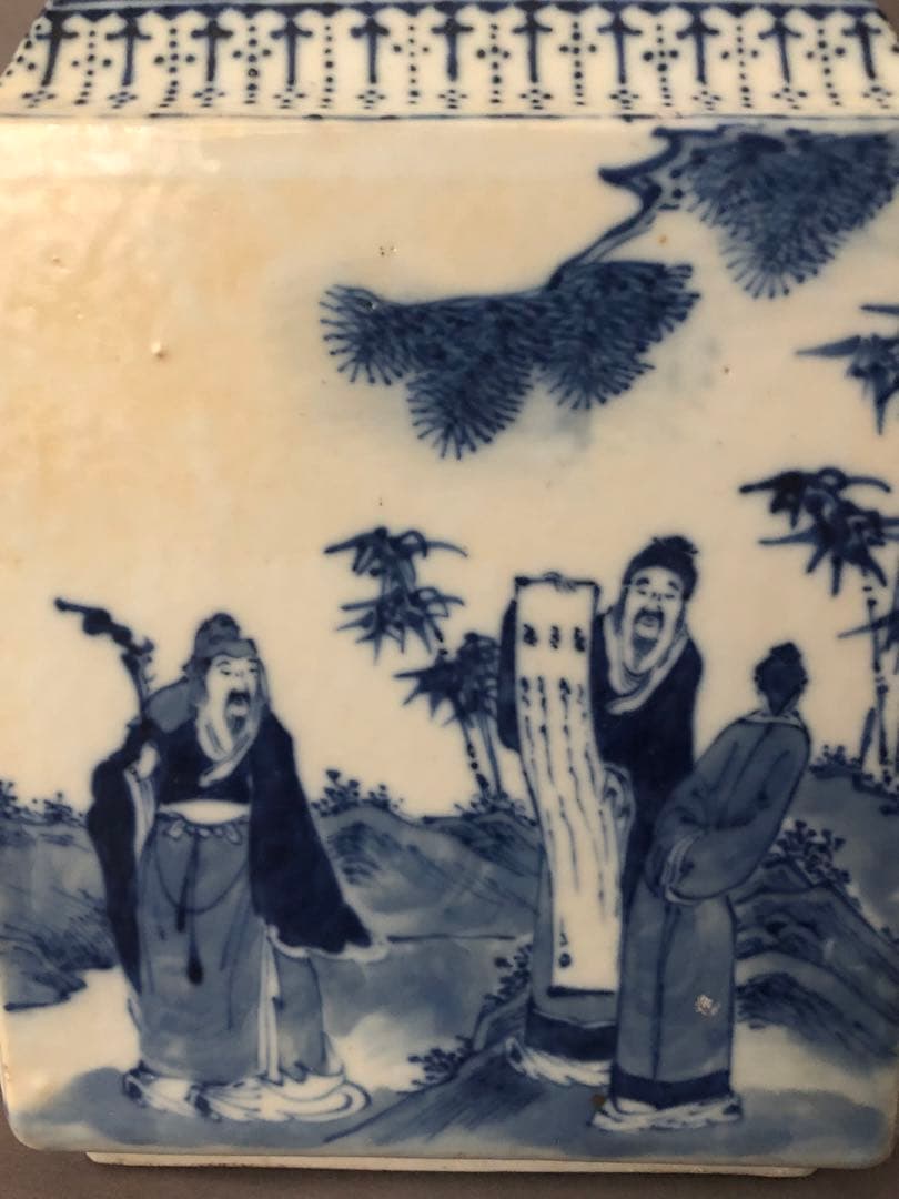 中国骨董古美術　青花茶壺　宣徳年製　アンティーク