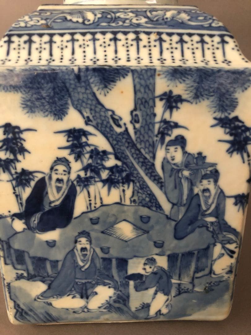 中国骨董古美術　青花茶壺　宣徳年製　アンティーク