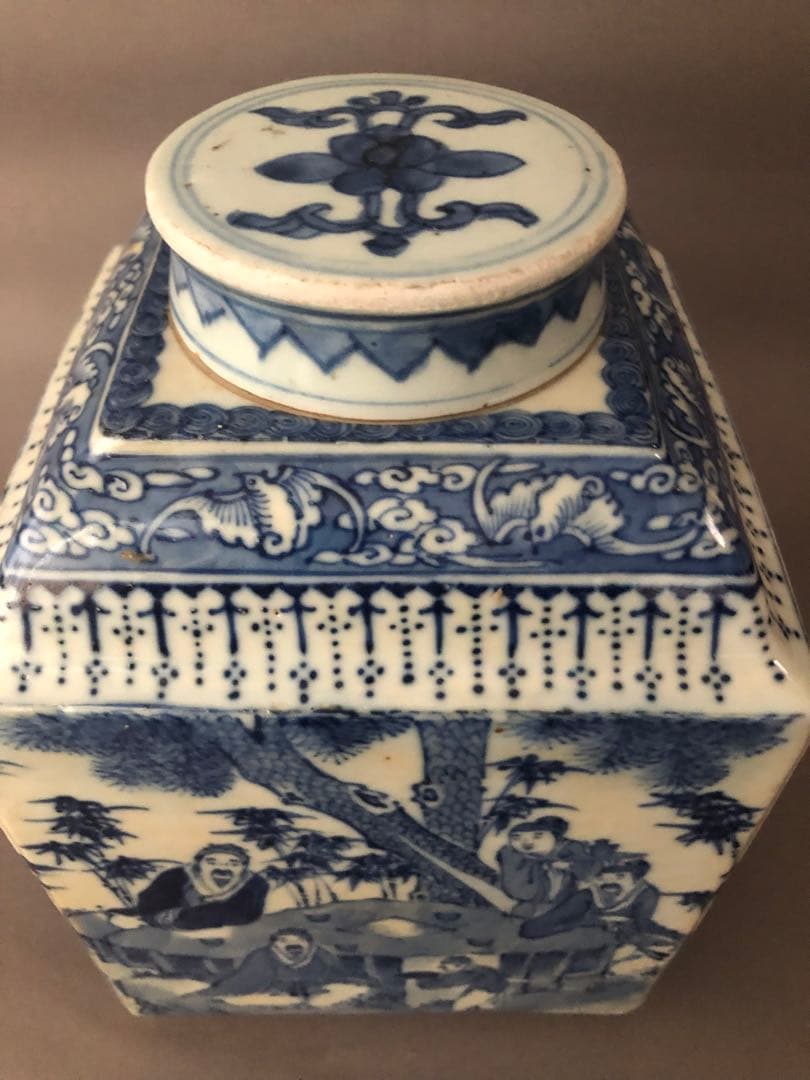 中国骨董古美術　青花茶壺　宣徳年製　アンティーク