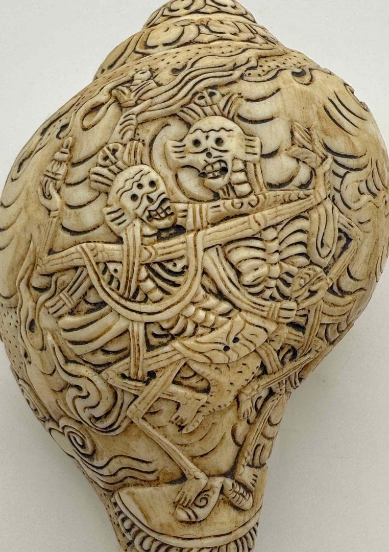 チベット密教法具　法螺貝（シャンカ）チティパティ-2