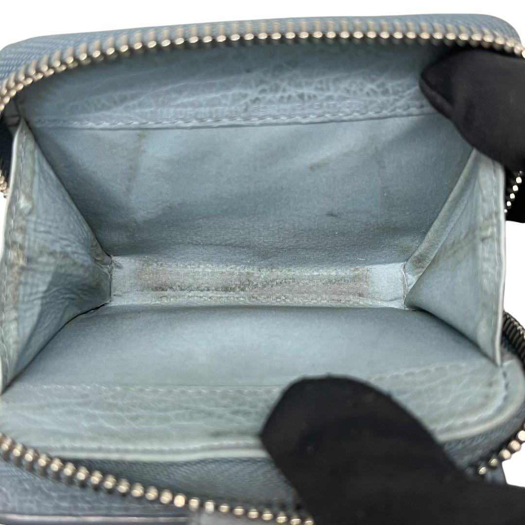 希少✨メゾンマルジェラ ケース ファスナー 4ステッチ ブルー 水色