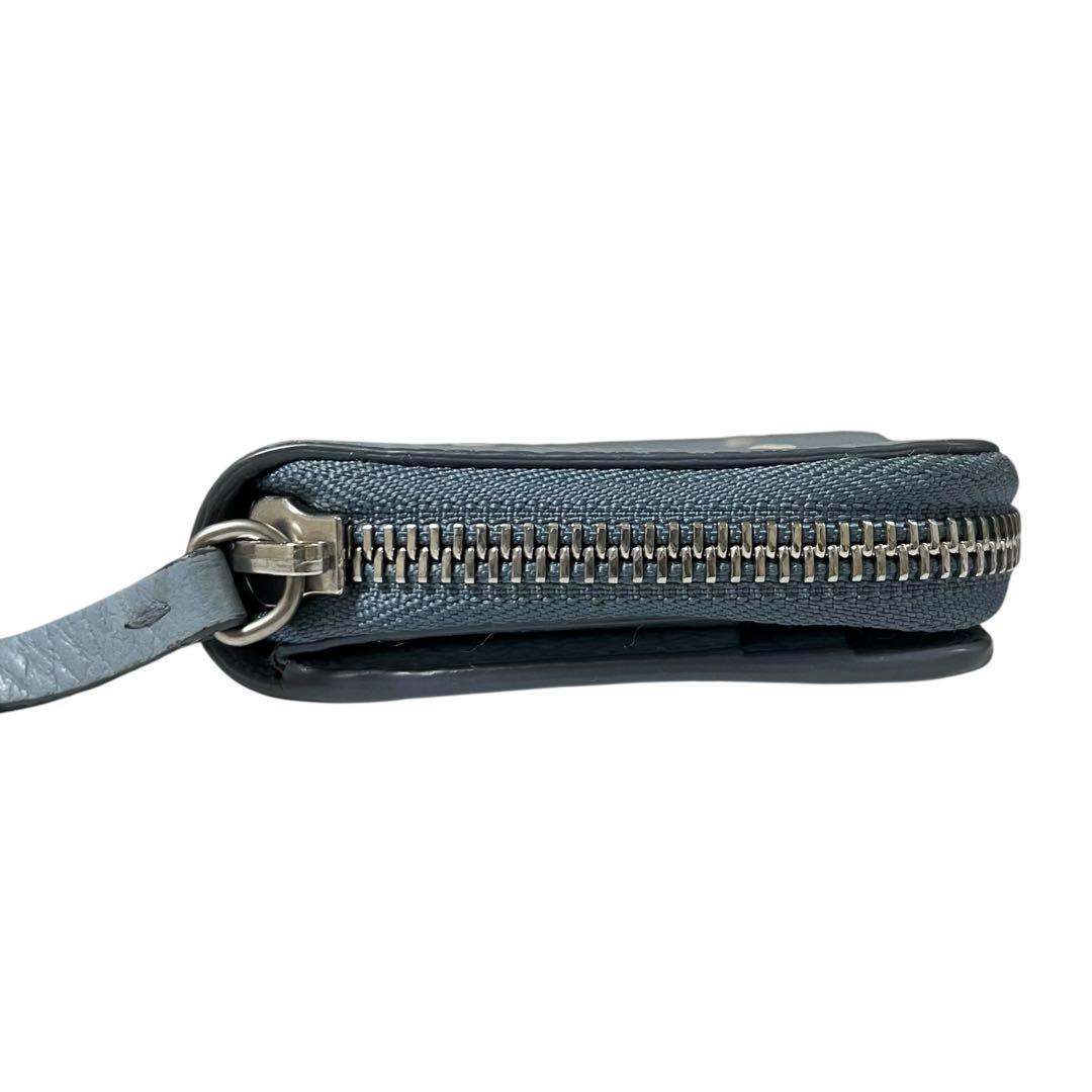 希少✨メゾンマルジェラ ケース ファスナー 4ステッチ ブルー 水色