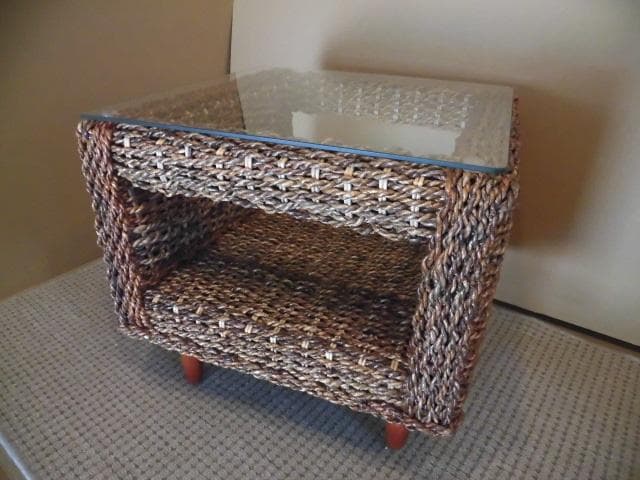 アウトレット送料無料【限定品・新品】★アジアンリゾート風★アバカサイドテーブル