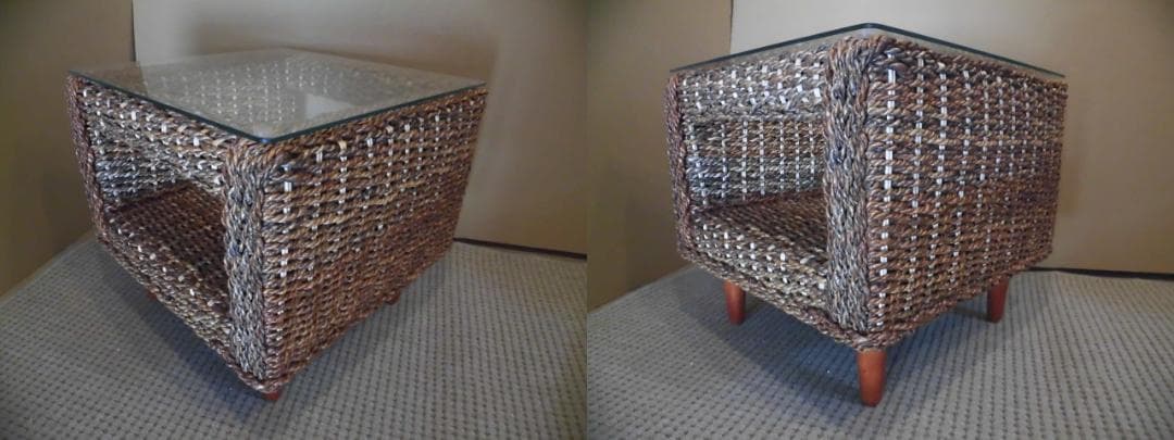 アウトレット送料無料【限定品・新品】★アジアンリゾート風★アバカサイドテーブル