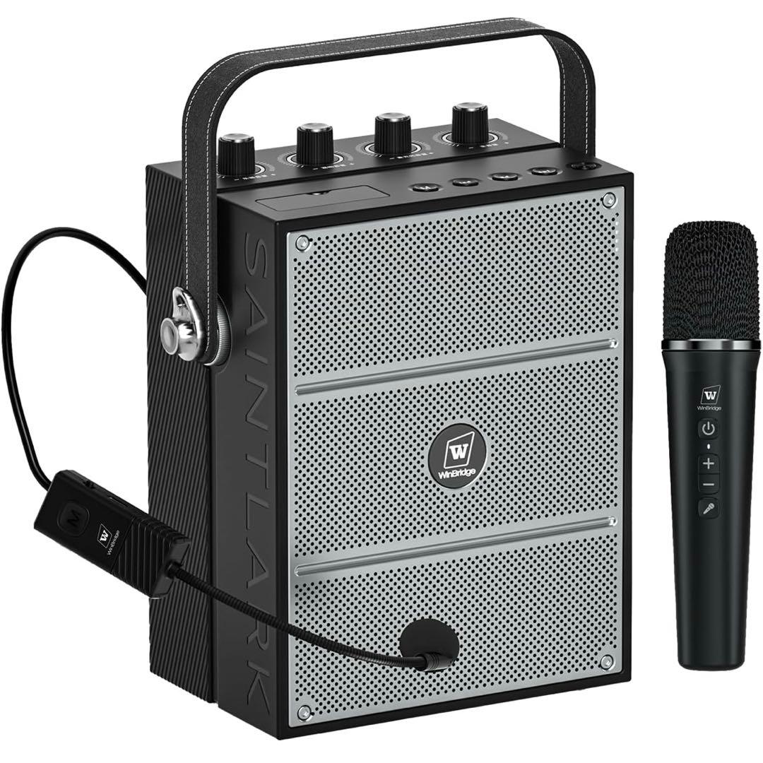 【ポータブル拡声器】ハンドヘルドマイク 音楽再生 ヘッドセットマイク アウトドア