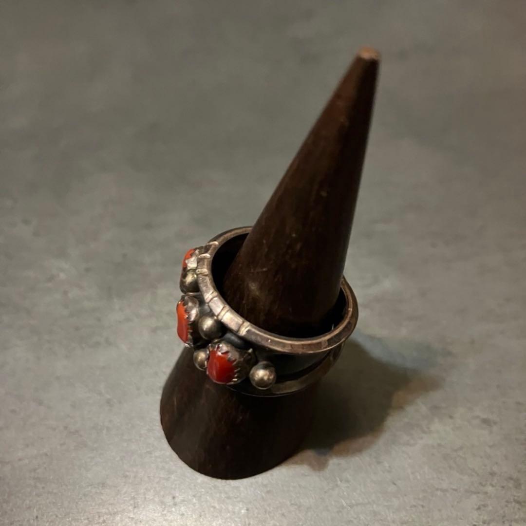 SILVER925 RED STONE DESIGN RING/シルバー/リング