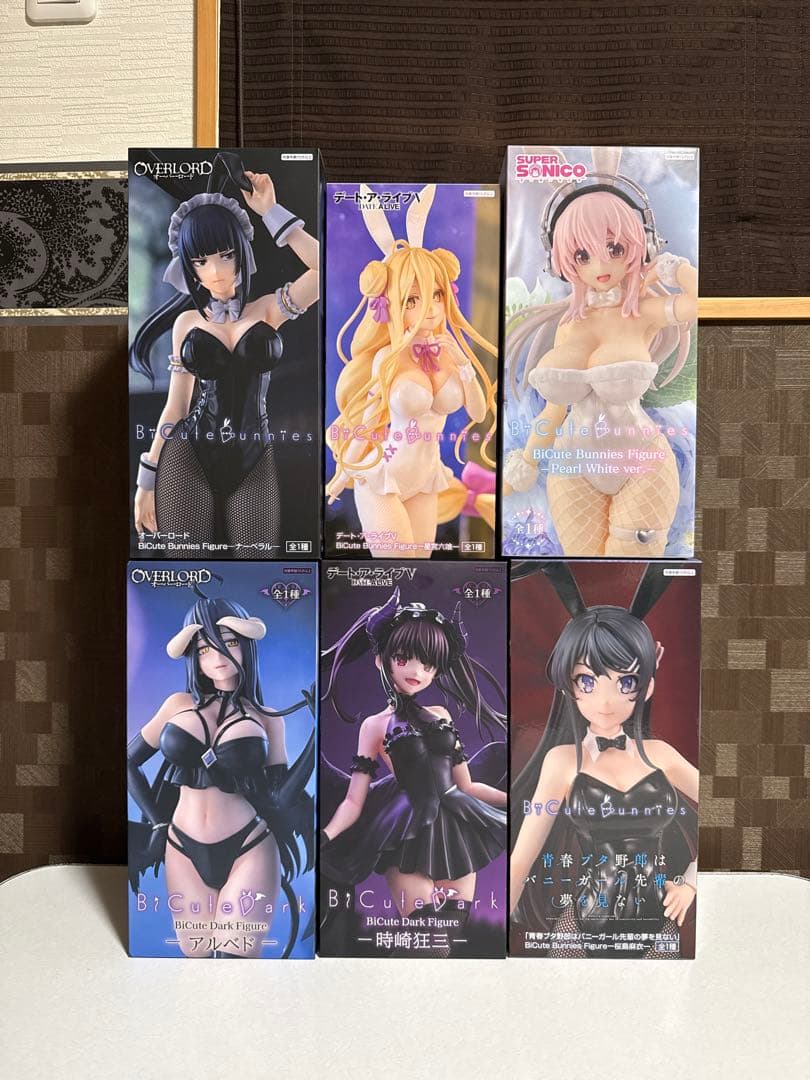 フィギュア　６点(星宮六喰　時崎狂三　アルベド　ナーベラル　桜島麻衣　そに子)