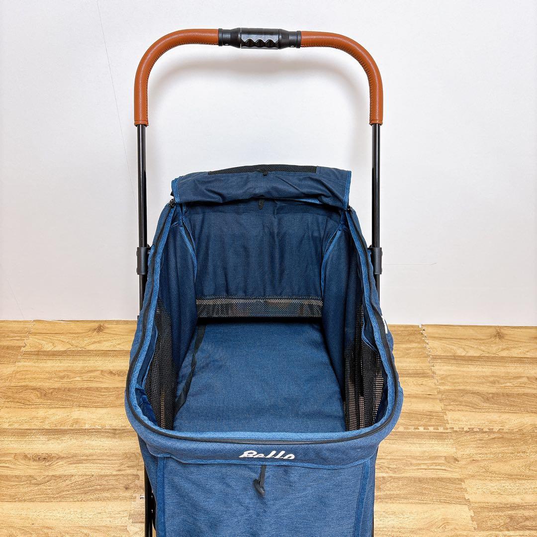 美品　Bello ペットカート デニム　犬用　ペットバギー　折りたたみ式
