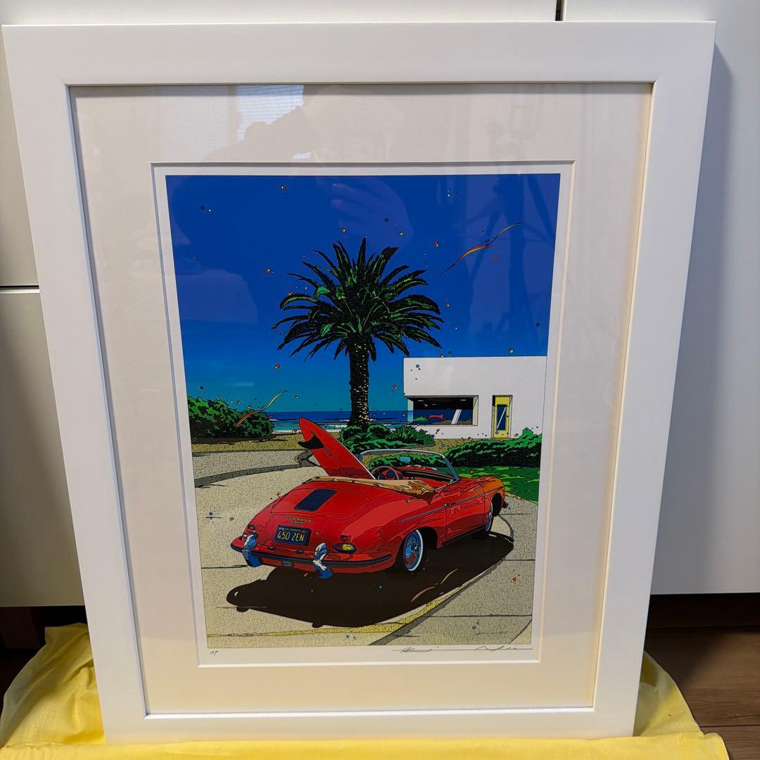 鈴木英人　ローズレッドロードスター2 シルクスクリーン　直筆サイン入り