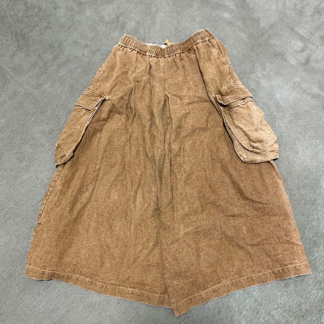 Joie de Vivreリネンラミー硫化染め　ワイドカーゴパンツ