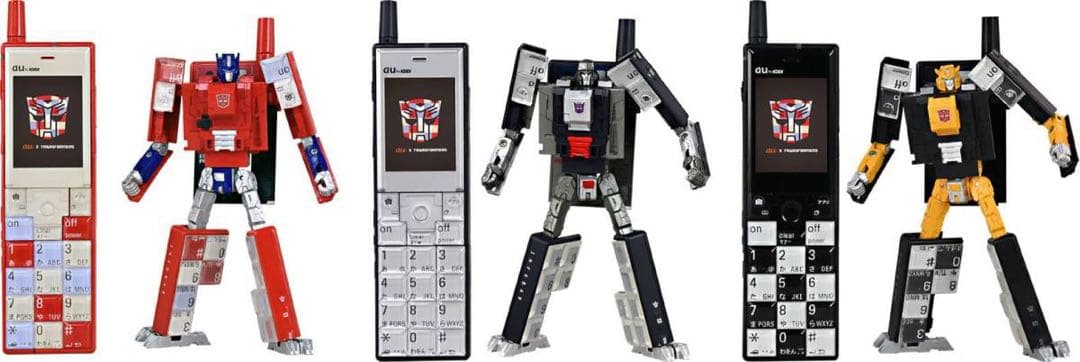 au ×トランスフォーマー オプティマスプライム バンブルビー メガトロン