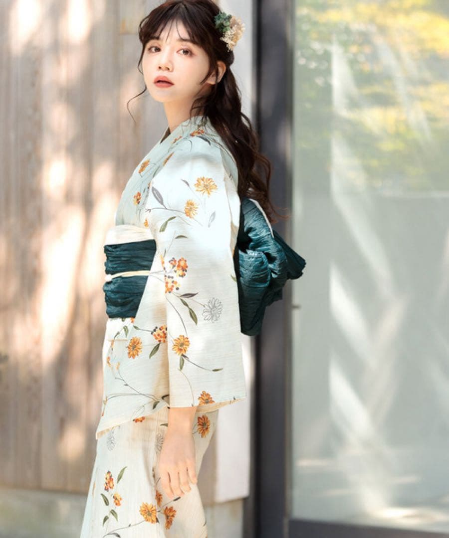 浴衣セット　新品　未開封　Dita オトナ浴衣　蒲公英色の花あそび