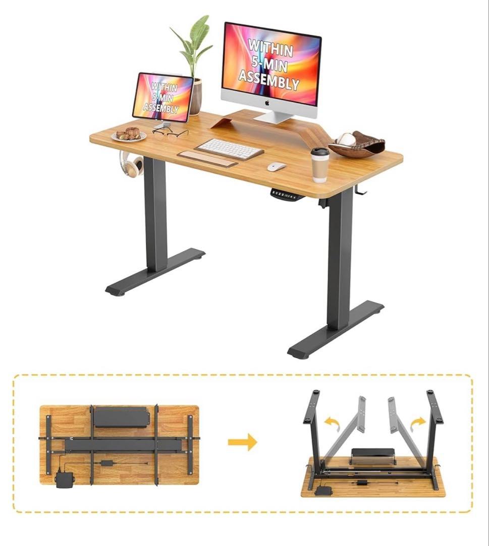 電動昇降式デスク キャスター付き
