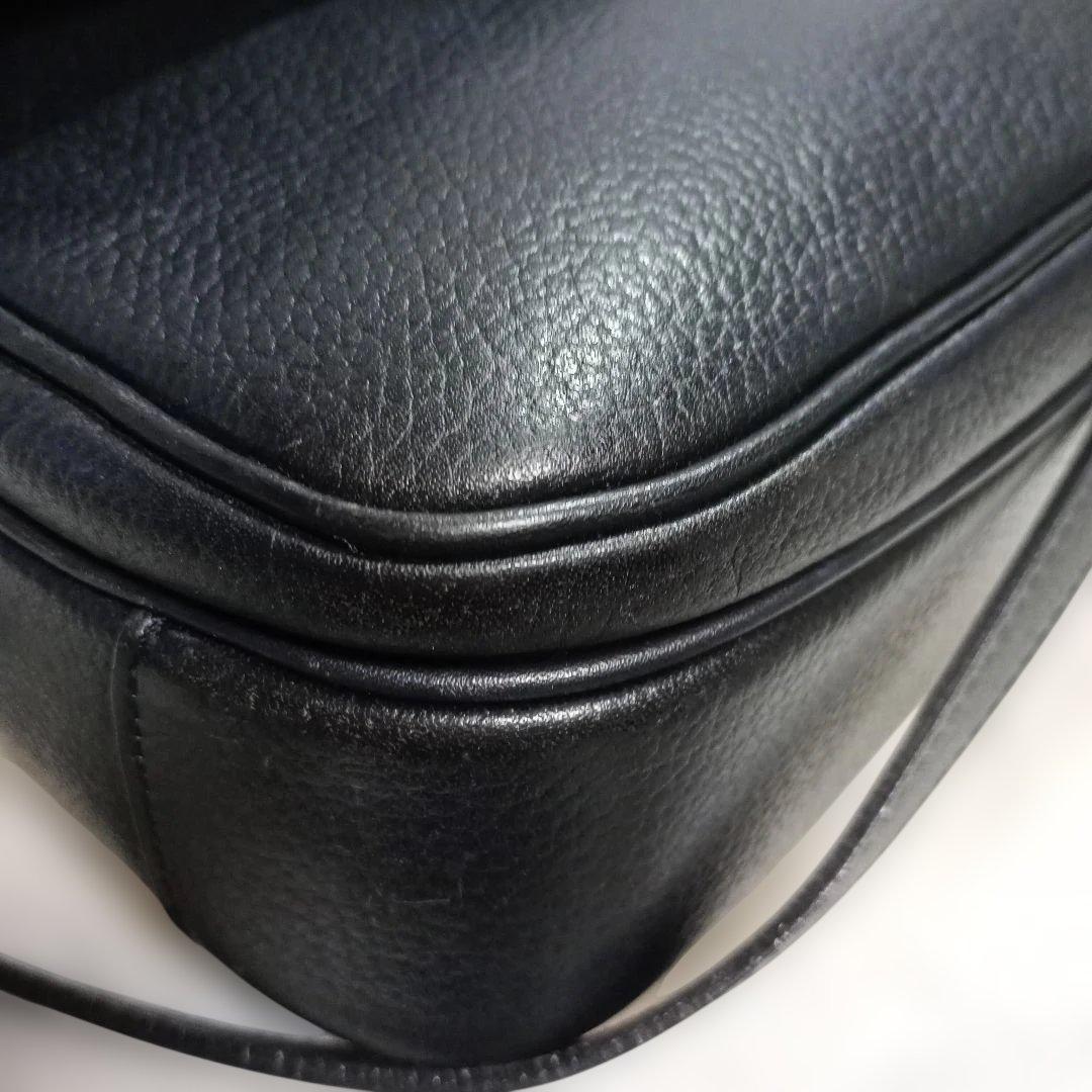 ★BURBERRY★バーバリー レザー ショルダーバッグ 黒 　ノバチェック