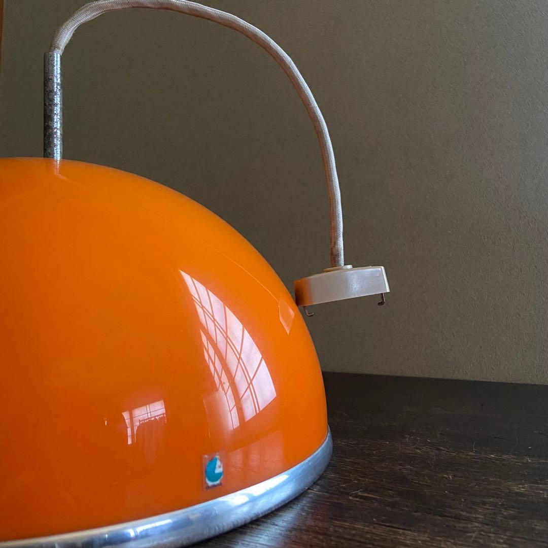 昭和レトロ　ペンダントライト　オレンジ　天井照明　スペースエイジ