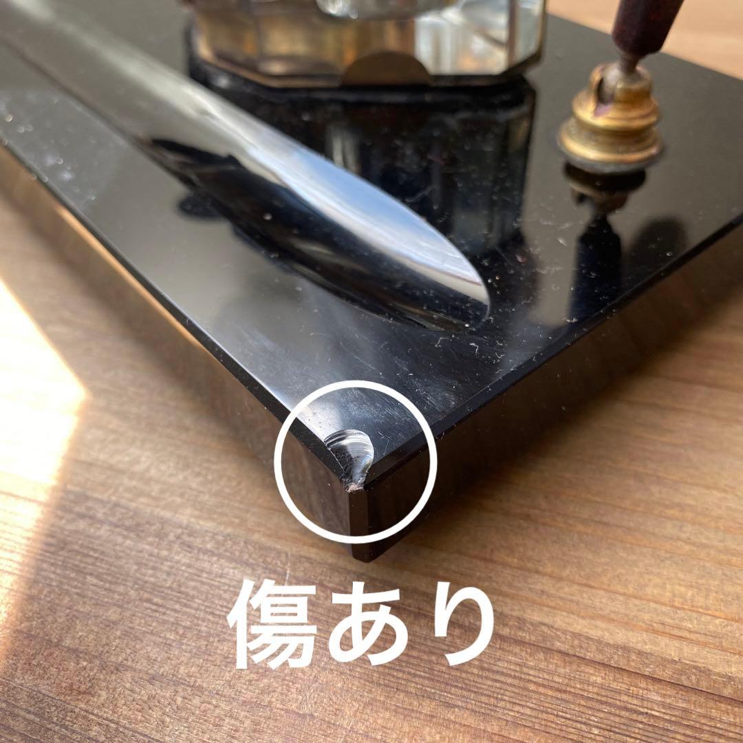 アンティーク　デスク　ペンホルダー インク壺 黒　インクポット　古道具