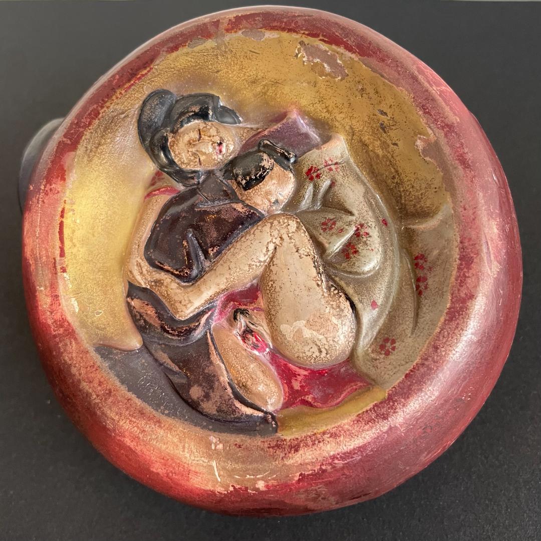 珍品 子宝祈願 仏教美術 達磨 大師 手炙 香炉 裏 隠し春画 隠し絵 笑い面