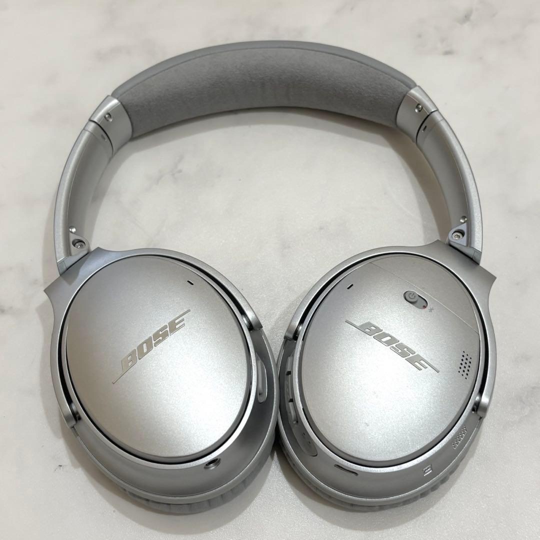 箱付き 廃盤カラー BOSE QC35 ll シルバー イヤーパッド新品交換済