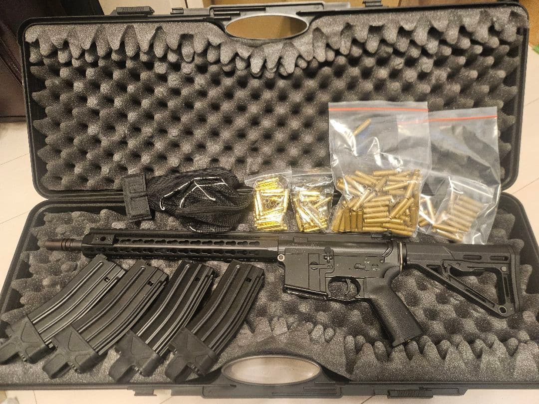 TOP M4カート式電動ガンセット ハードケース、カート付き ライブカート